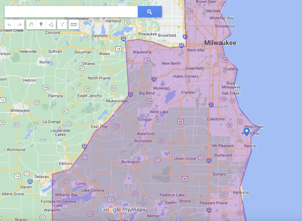 Rose Pest Solutions Milwaukee service area map