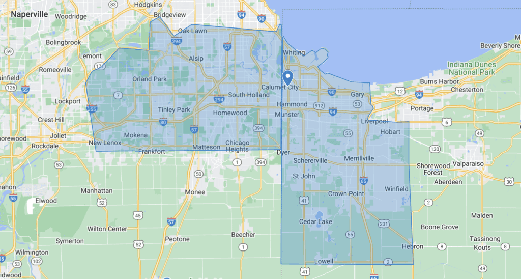 south chicago pest control service area map