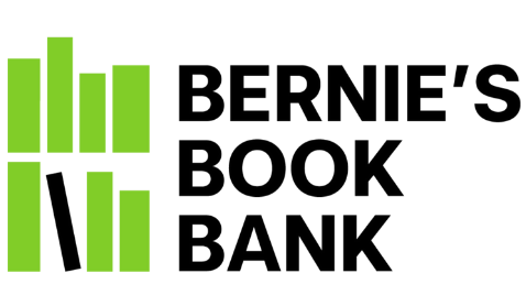 Logos (600 x 600 px)-3 Bernie’s Book Bank logo featuring green vertical bars resembling books and the organization’s name in bold black text on a white background.